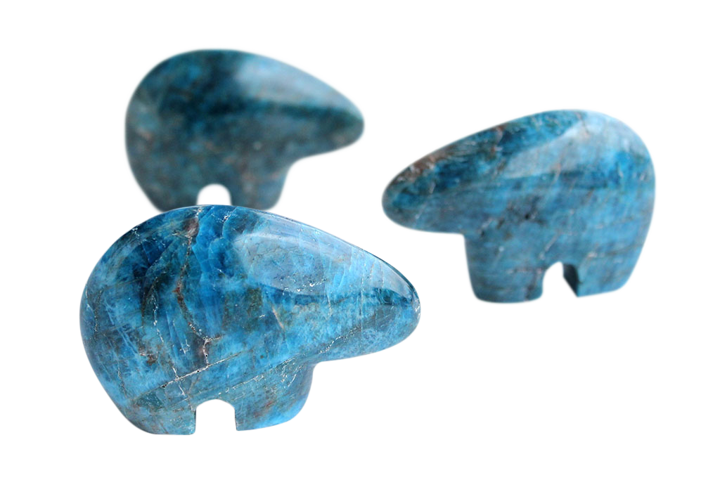 Gem Decor® Handmade Apatite Bear Carvings - Luxury Decoration and gift