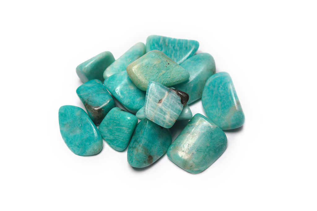 Amazonite Tumble Stones. Interior home decoration. Luxury Modern decoration