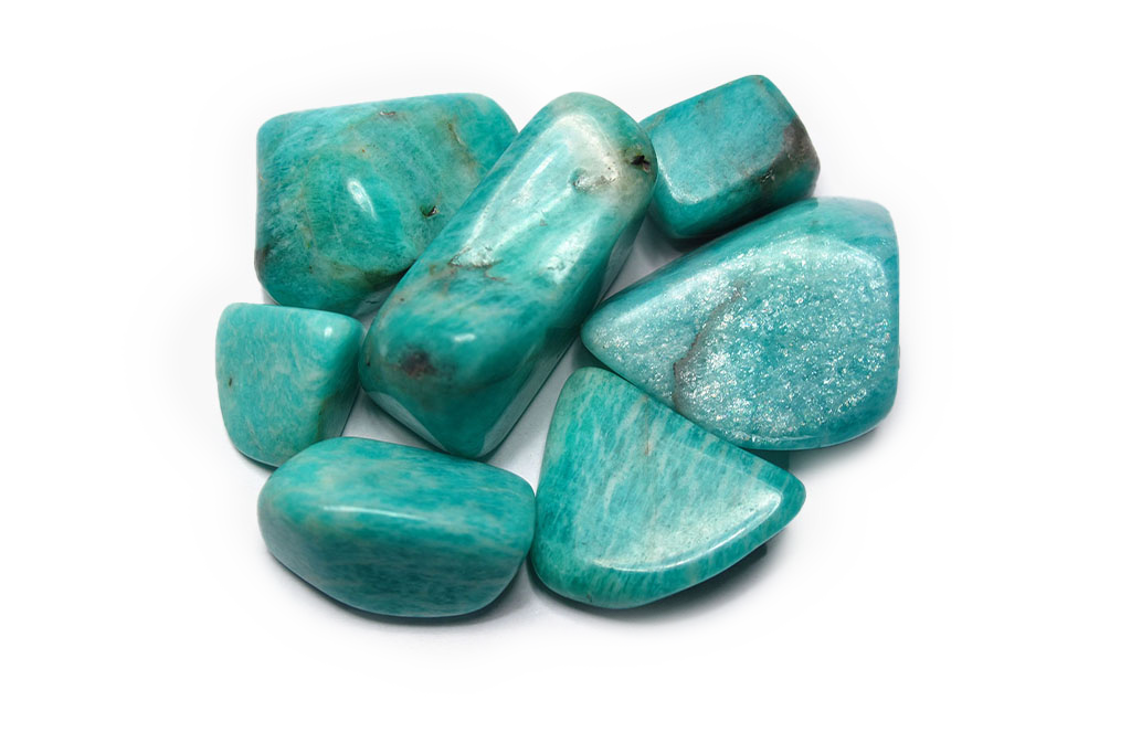 Amazonite Tumble Stones. Interior home decoration. Luxury Modern decoration