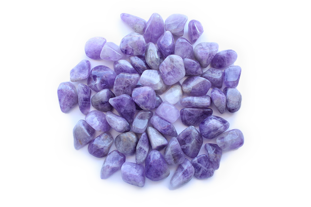 Banded Amethyst Tumble Stones. Interior home decoration. Luxury Modern decoration