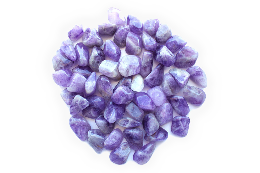 Banded Amethyst Tumble Stones. Interior home decoration. Luxury Modern decoration