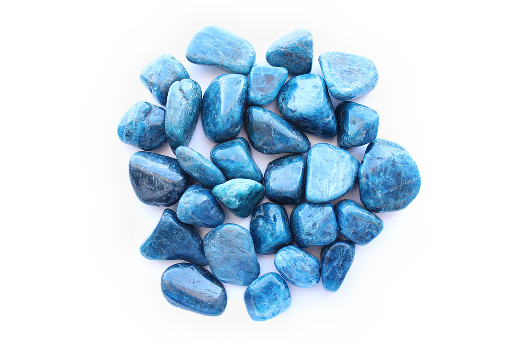 Apatite Tumble Stones. Interior home decoration. Luxury Modern decoration