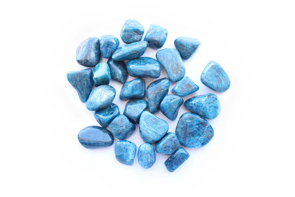 Apatite Tumble Stones. Interior home decoration. Luxury Modern decoration