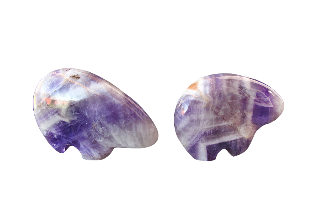 Gem Decor® Handmade Banded Amethyst Bear Carvings - Luxury Decoration and gift