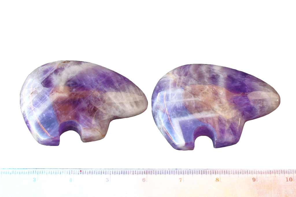 Gem Decor® Handmade Banded Amethyst Bear Carvings - Luxury Decoration and gift