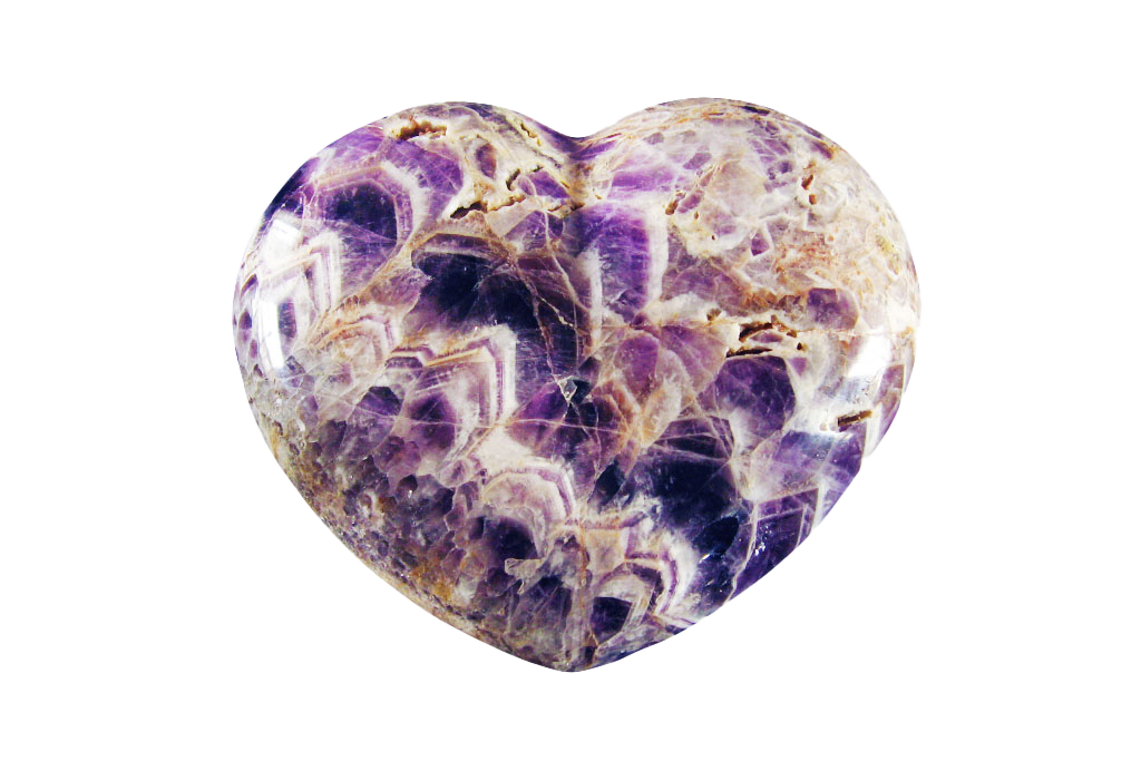 Banded Amethyst Large Heart carvings. Luxury Home Decor. Gift item