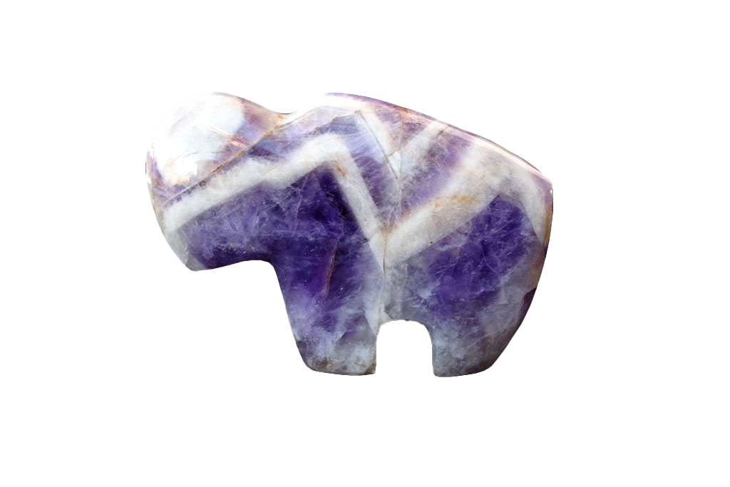 Amethyst Buffalo Carvings