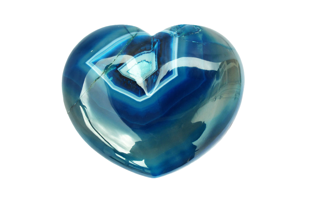 Blue Agate Large Heart