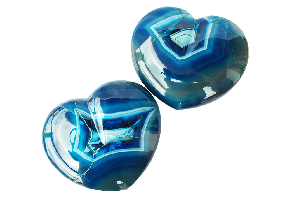 Blue Agate Large Heart carvings. Luxury Home Decor. Gift item