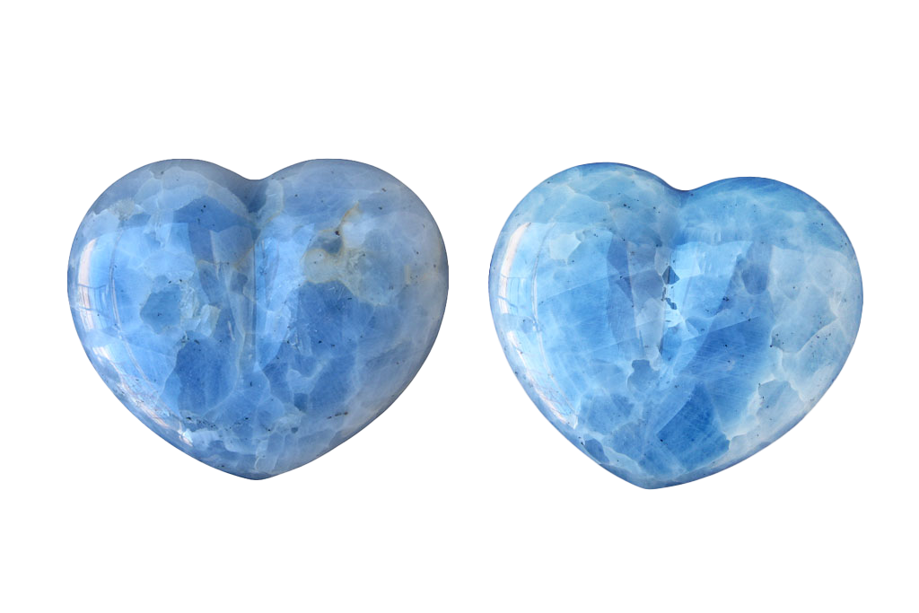 Blue Calcite Large Heart carvings. Luxury Home Decor. Gift item