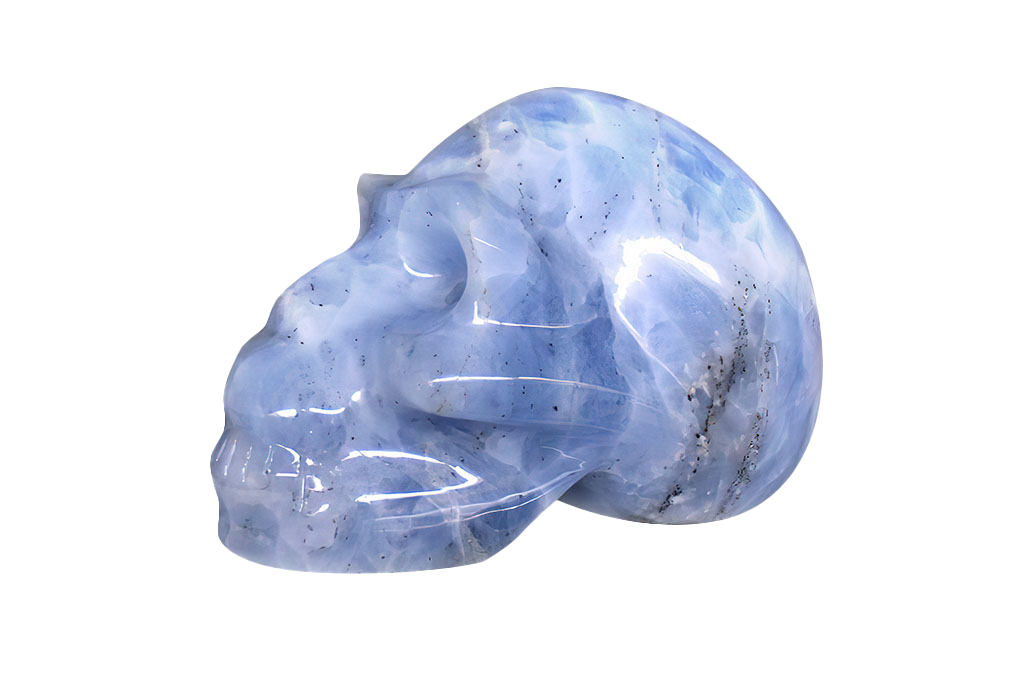 Blue Calcite Skull Carvings