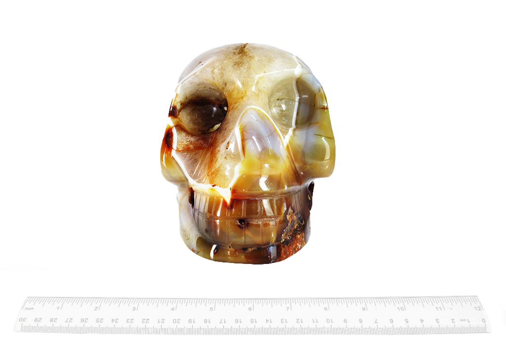 Handmade Carnelian Skull Carvings. Luxury Modern Interior Decoration
