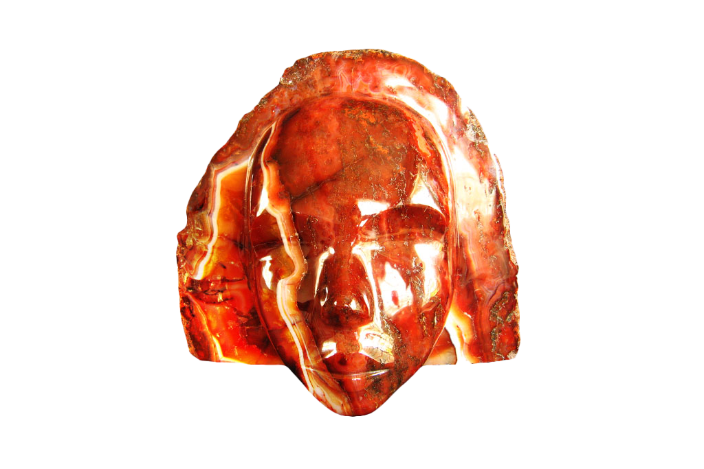 Carnelian Face Carvings. Luxury Modern Interior Decoration
