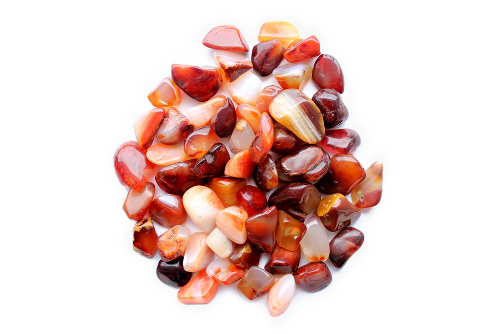 Carnelian Tumble Stones. Interior home decoration. Luxury Modern decoration