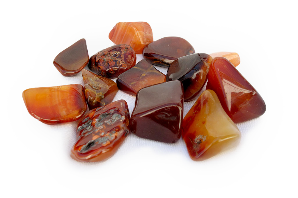 Carnelian Tumble Stones. Interior home decoration. Luxury Modern decoration