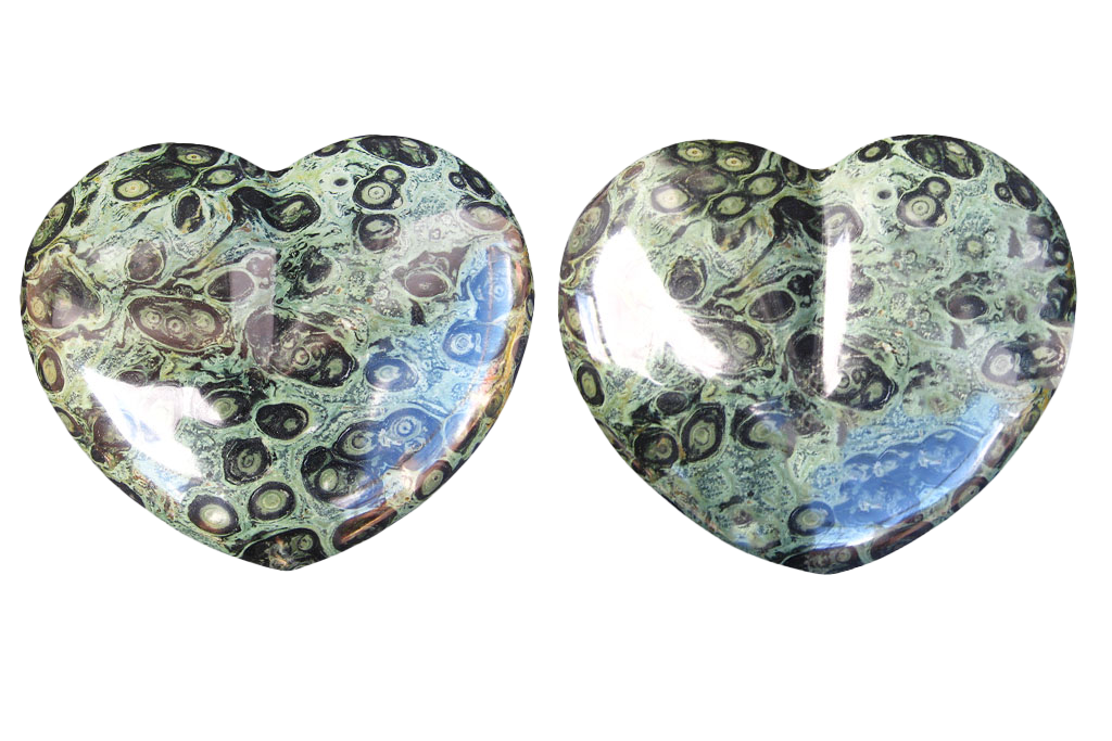 Crocodile Jasper Large Heart carvings. Luxury Home Decor. Gift item