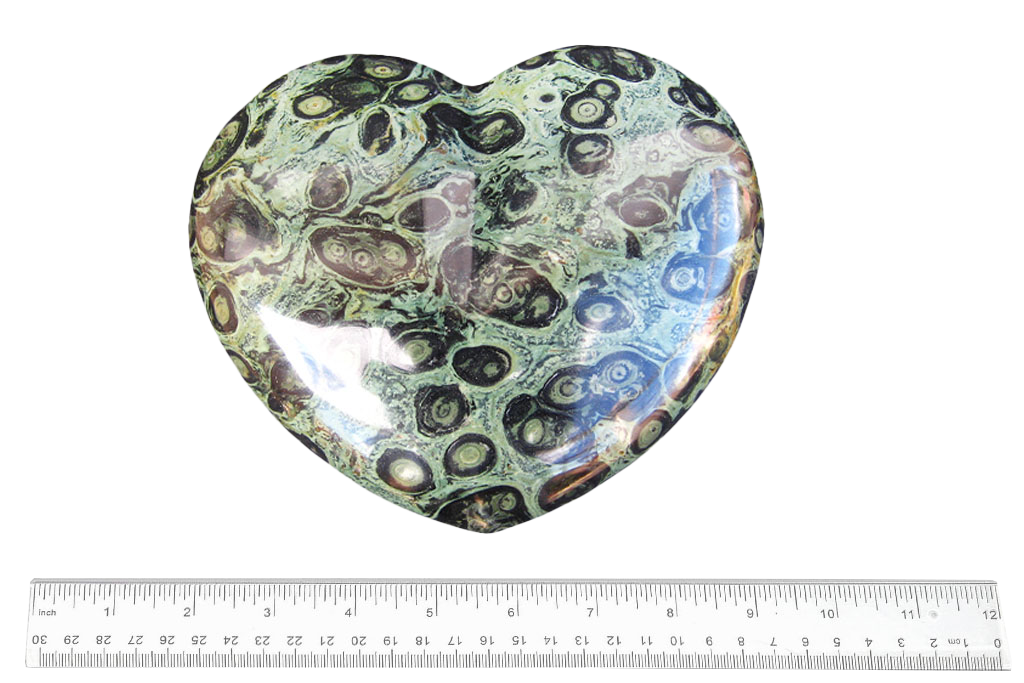 Crocodile Jasper Large Heart carvings. Luxury Home Decor. Gift item