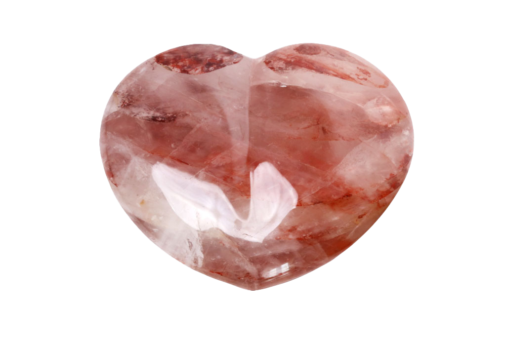 Fire Quartz Large Heart