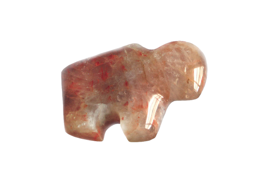 Fire Quartz Buffalo Carvings