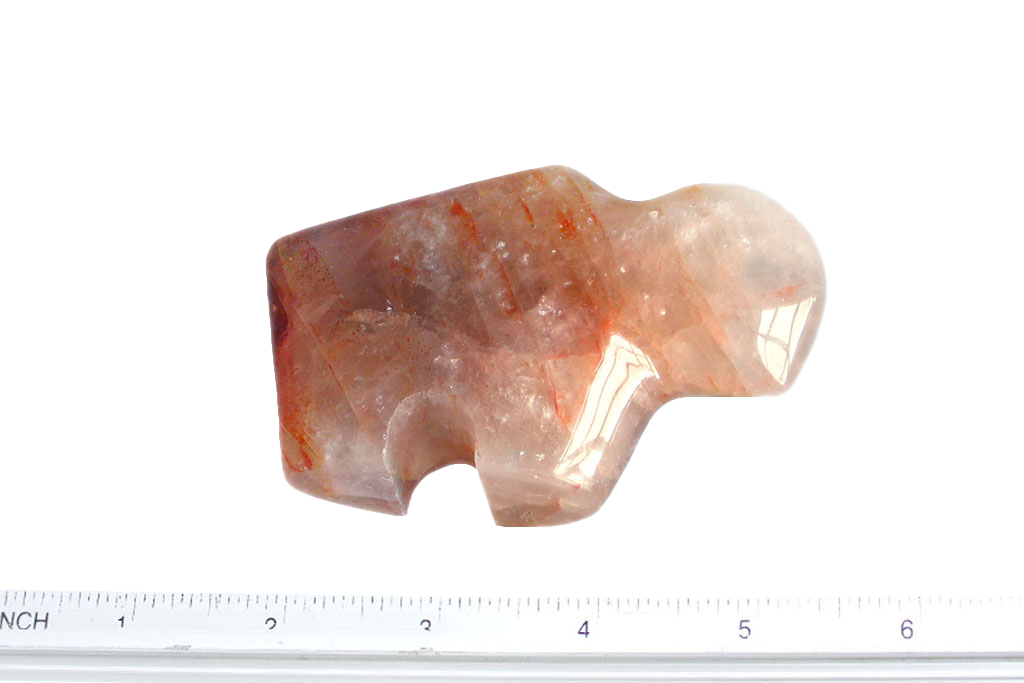 Fire Quartz Buffalo Carvings