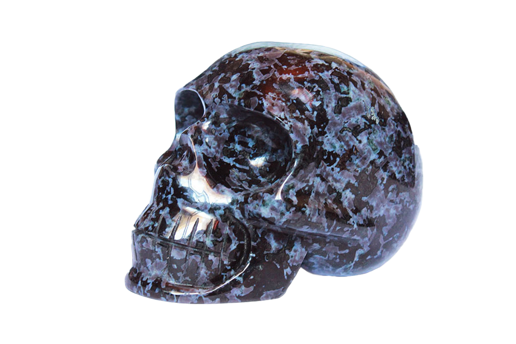 Indigo Gabbro Skull Carvings