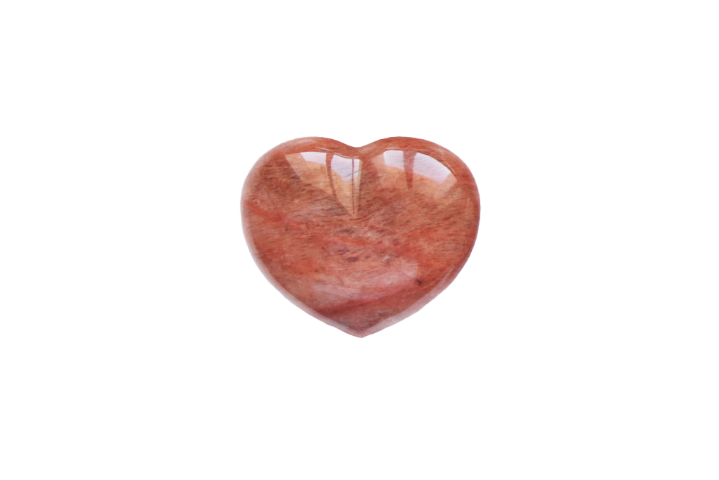 Peach Moonstone Handmade Jewelry Heart Carvings. Gift or Decorative items