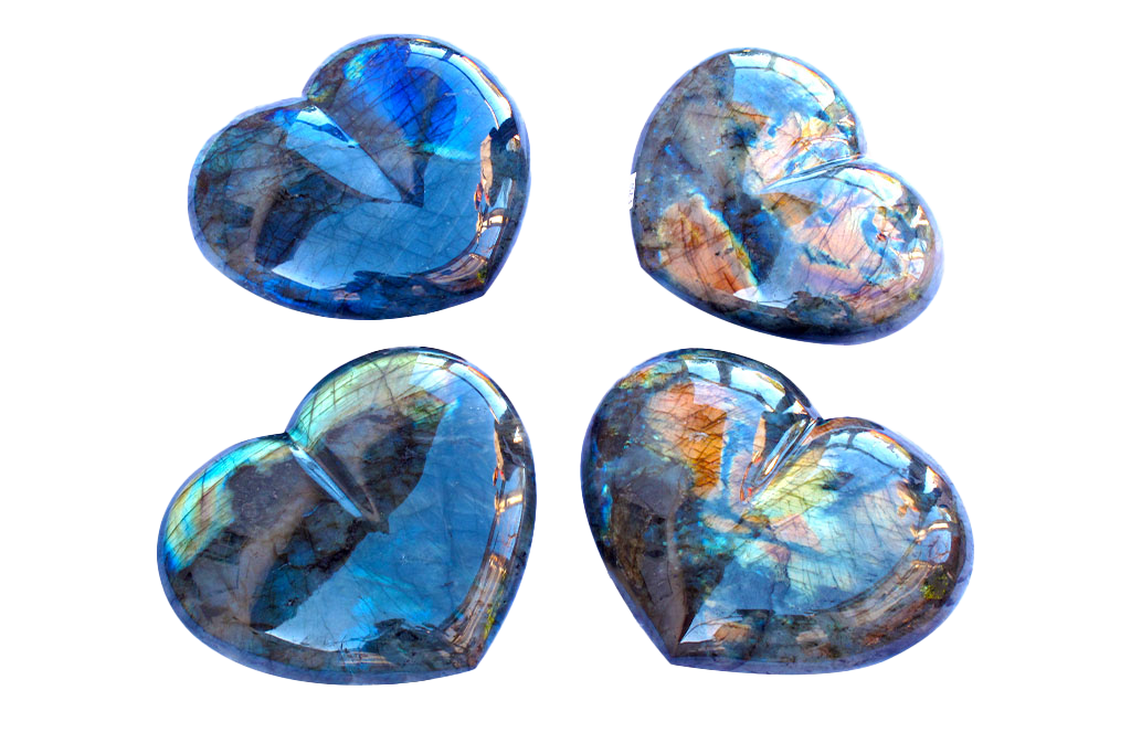 Labradorite Large Heart carvings. Luxury Home Decor. Gift item