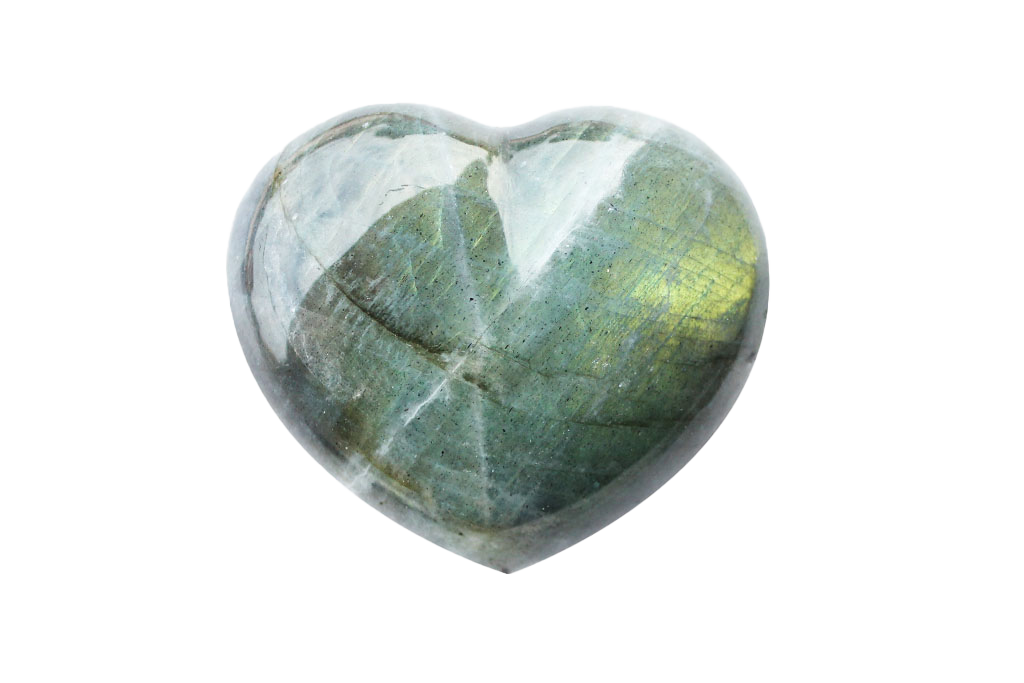 Peacock Blue Labradorite Heart Carvings. Luxury and modern home decor. Gift idea items