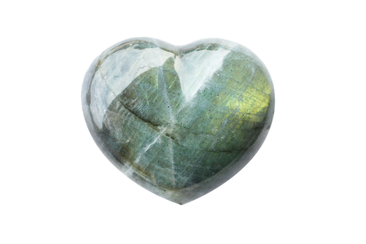 Peacock Blue Labradorite Heart Carvings. Luxury and modern home decor. Gift idea items