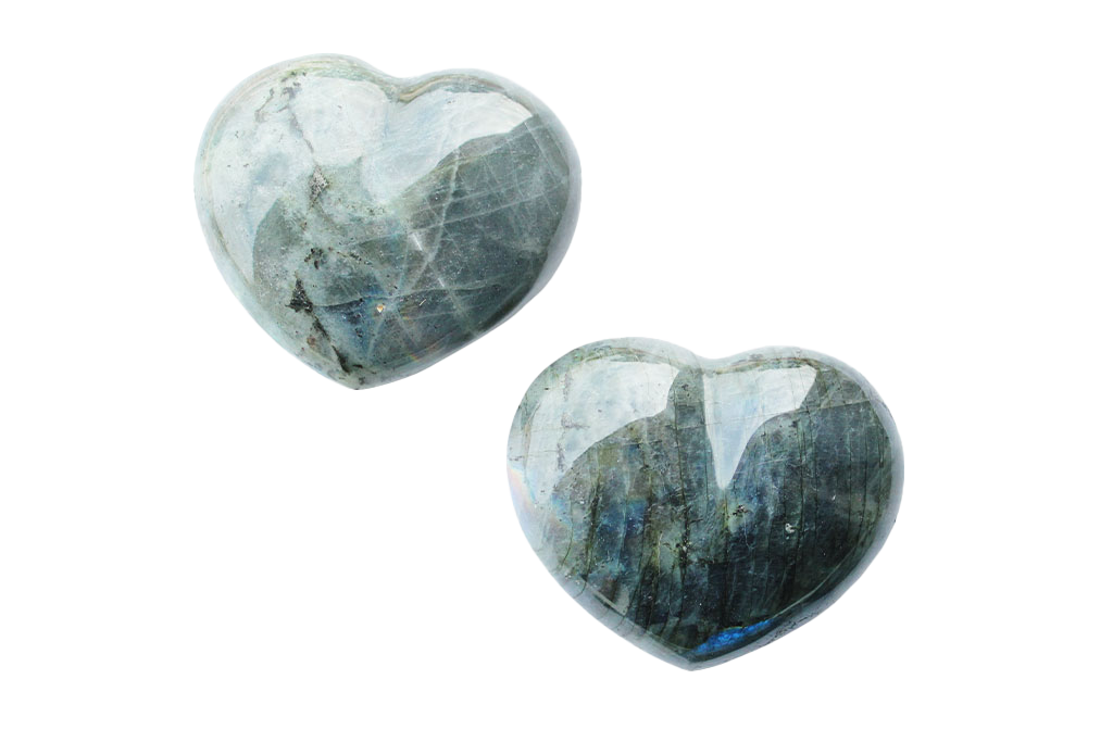 Labradorite - Peacock Blue - Large Decorative Heart