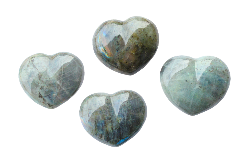 Labradorite - Peacock Blue - Large Decorative Heart