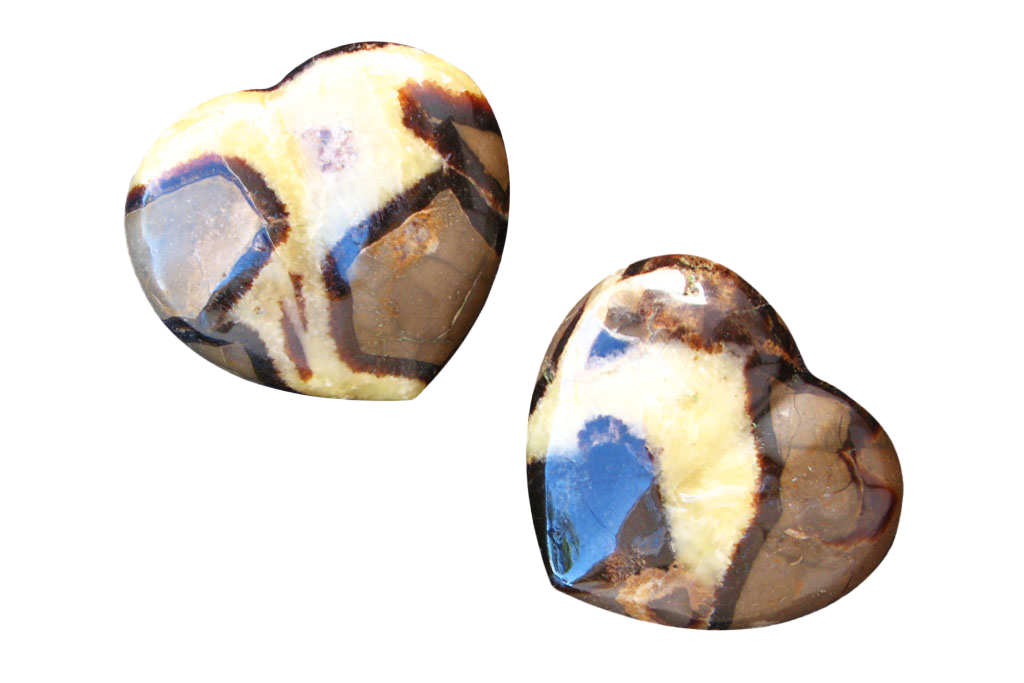 Septarian Heart Carvings. Luxury and modern home decor. Gift idea items