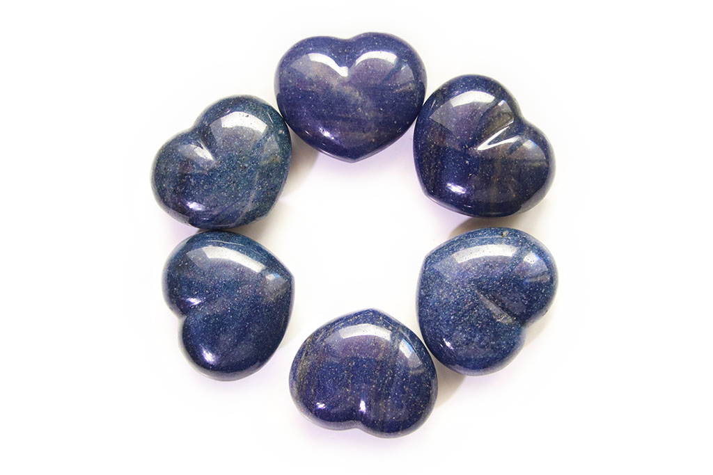 Lazulite Heart Carvings. Luxury and modern home decor. Gift idea items