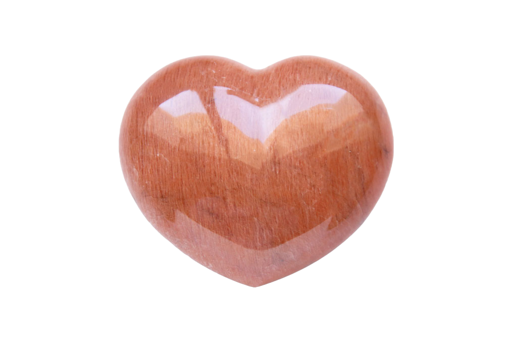 Peach Moonstone Large Decorative Heart