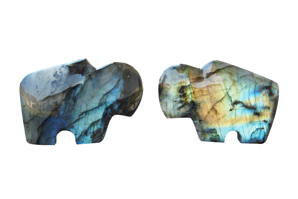 Gem Decor® Peacock Labradorite Buffalo Carvings - Luxury Decoration and gift