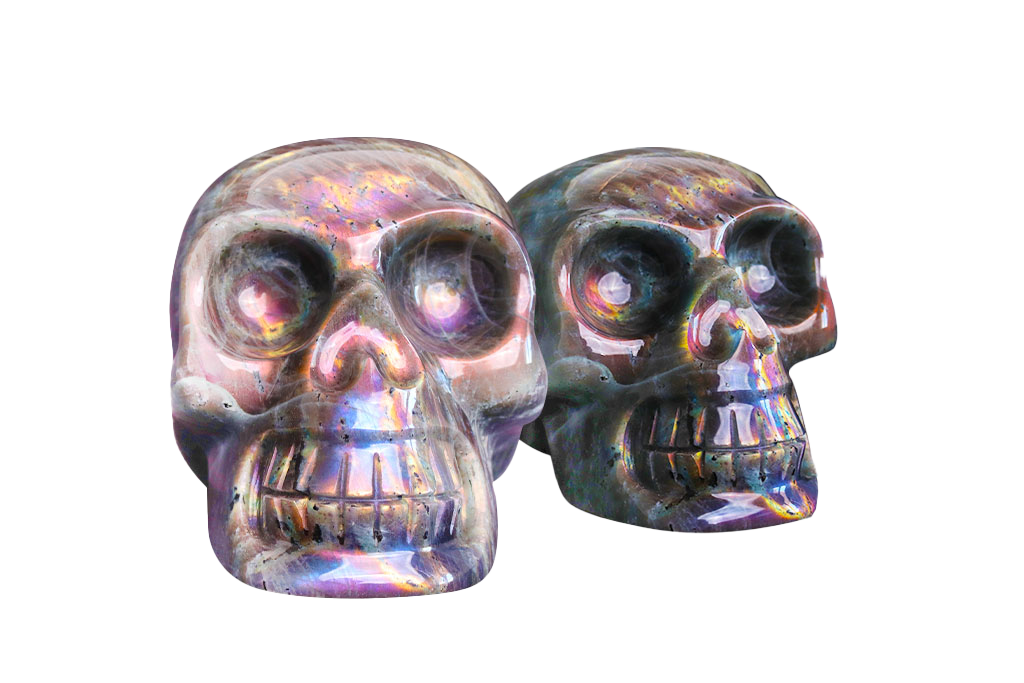 Labradorite - Purple - Skull Carvings
