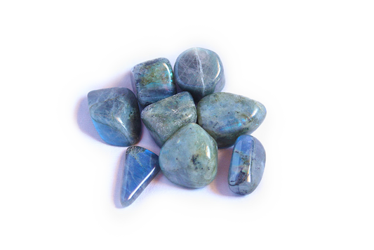 Labradorite Tumble Stones. Interior home decoration. Luxury Modern decoration