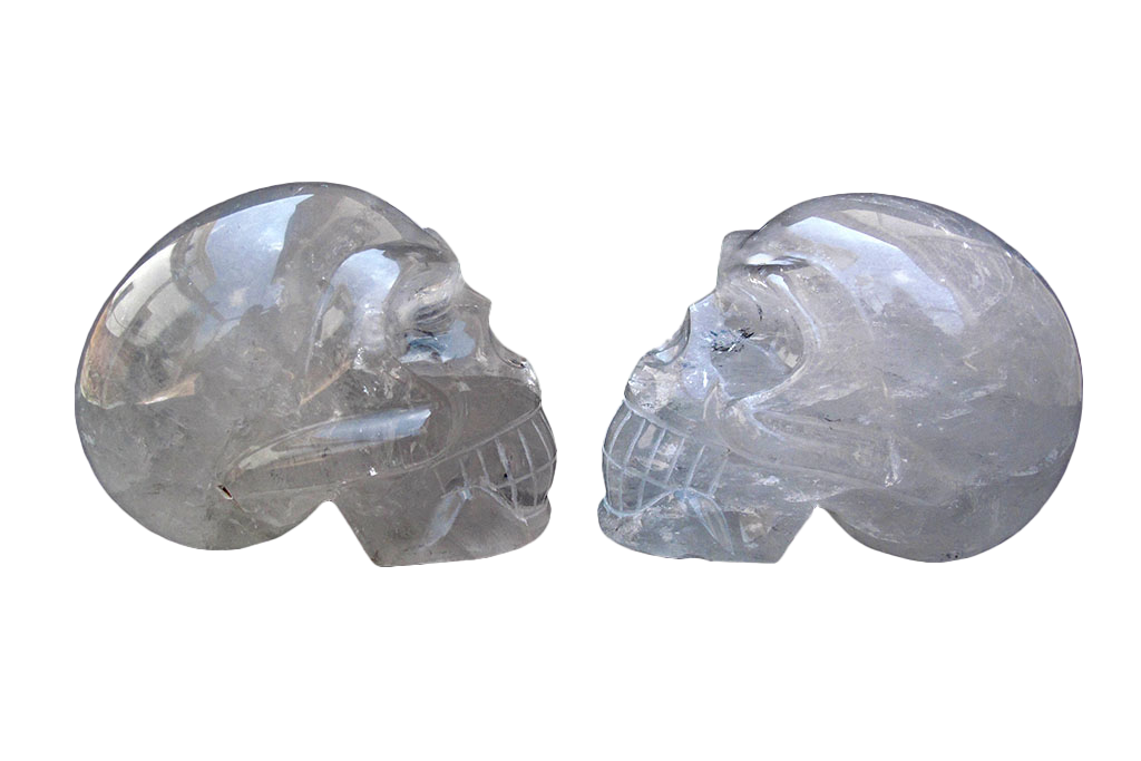 Handmade Quartz Skull Carvings. Luxury Modern Interior Decoration
