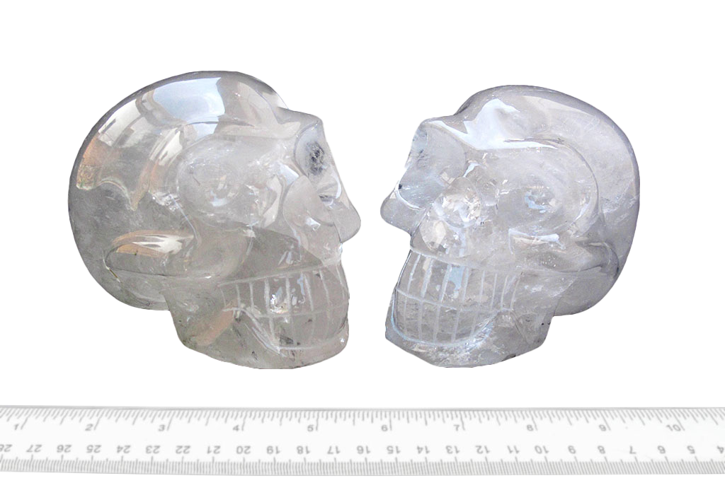 Handmade Quartz Skull Carvings. Luxury Modern Interior Decoration