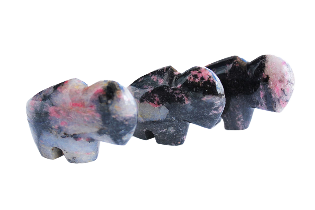 Gem Decor® Rhodonite Buffalo Carvings - Luxury Decoration and gift