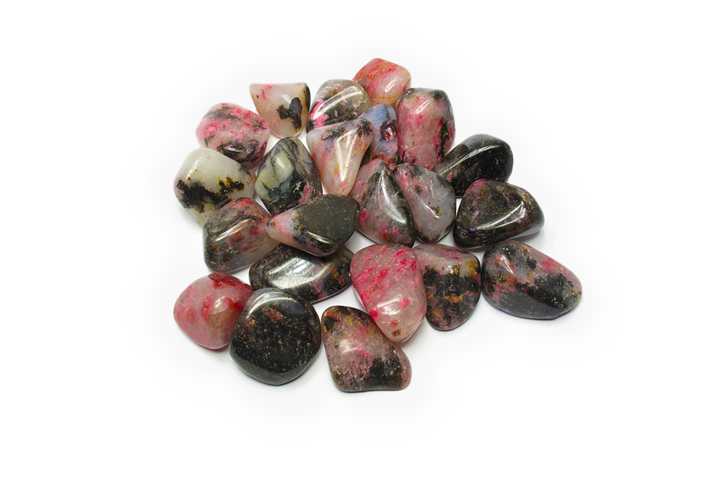 Rhodonite Tumble Stones. Interior home decoration. Luxury Modern decoration