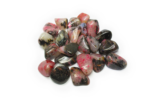 Rhodonite Tumble Stones. Interior home decoration. Luxury Modern decoration
