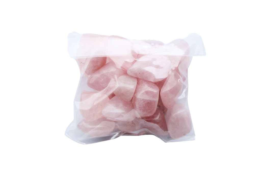 Rose Quartz Tumble Stones. Interior home decoration. Luxury Modern decoration