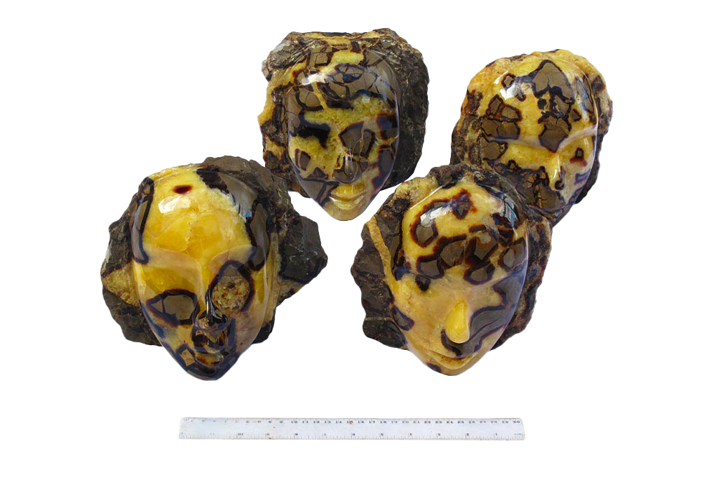 Septarian Face Carvings. Luxury Modern Interior Decoration