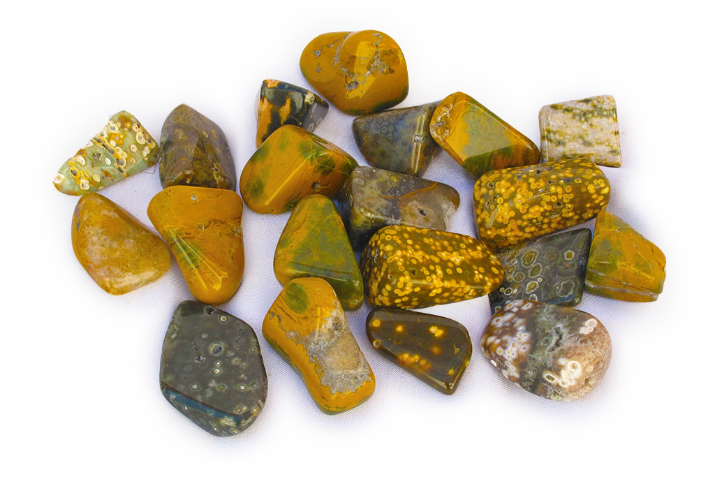 Sea Jasper Tumble Stones. Interior home decoration. Luxury Modern decoration