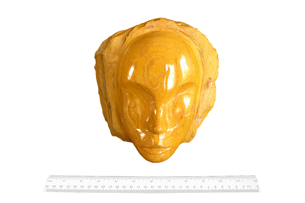 Yellow Jasper Face Carvings