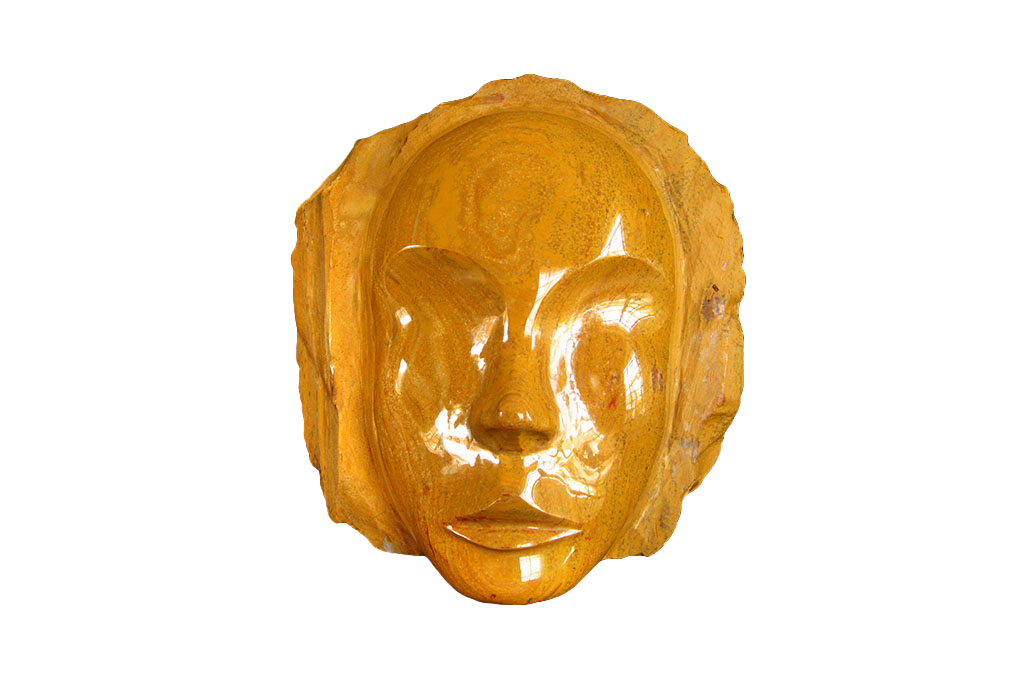 Yellow Jasper Face Carvings