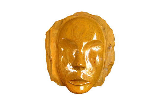 Yellow Jasper Face Carvings