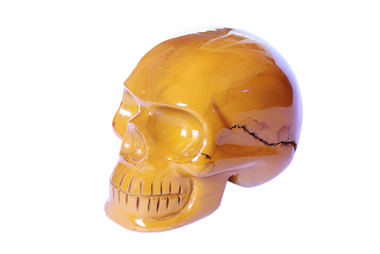 Handmade Yellow Jasper Skull Carvings. Luxury Modern Interior Decoration