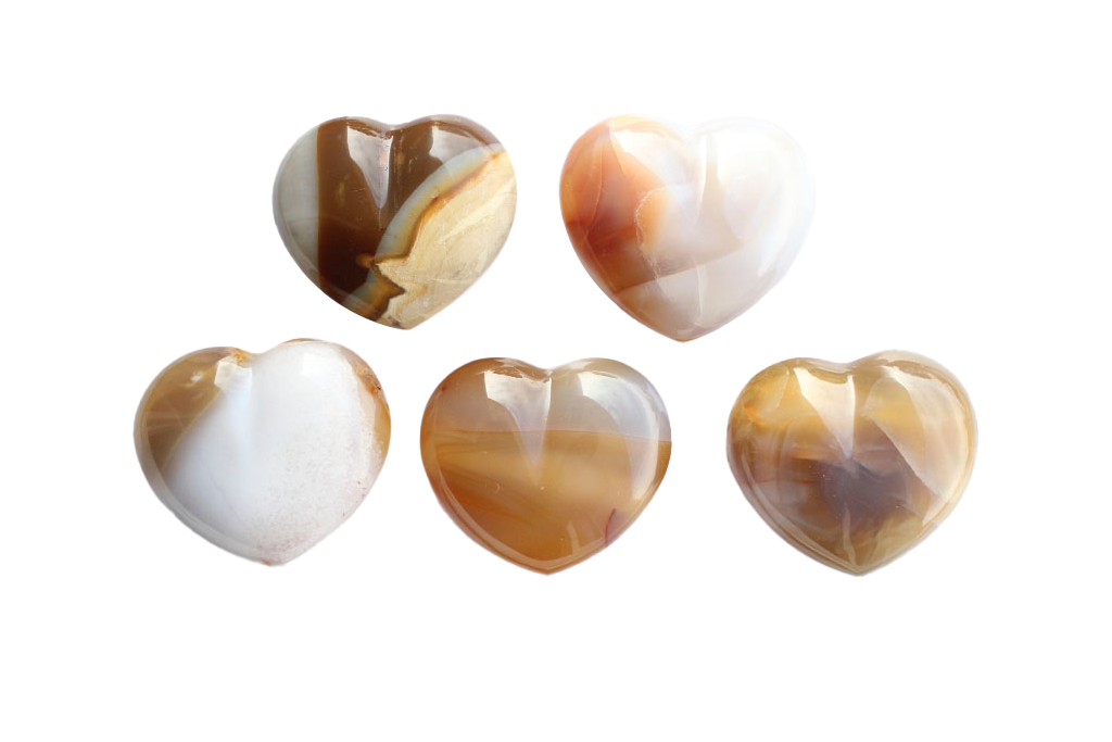 Agate Heart Carvings. Luxury and modern home decor. Gift idea items